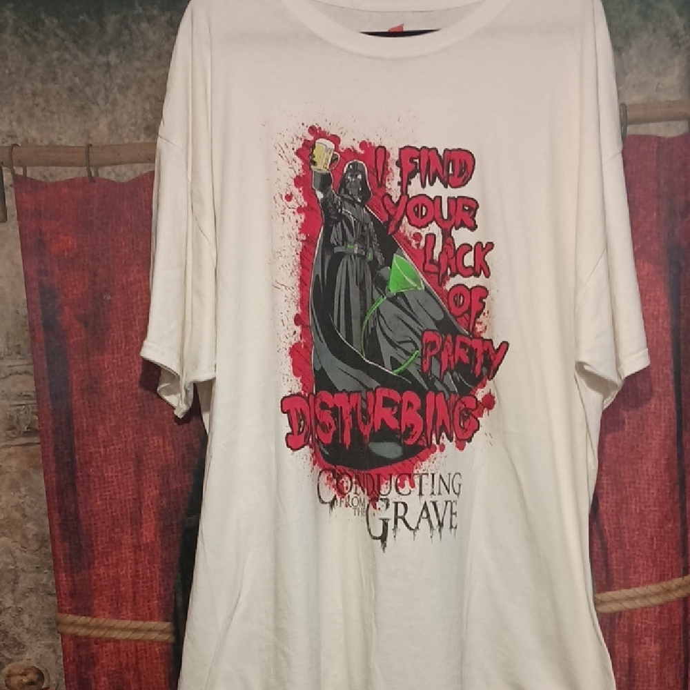 Darth Vader Party White Graphic Men's Shirt